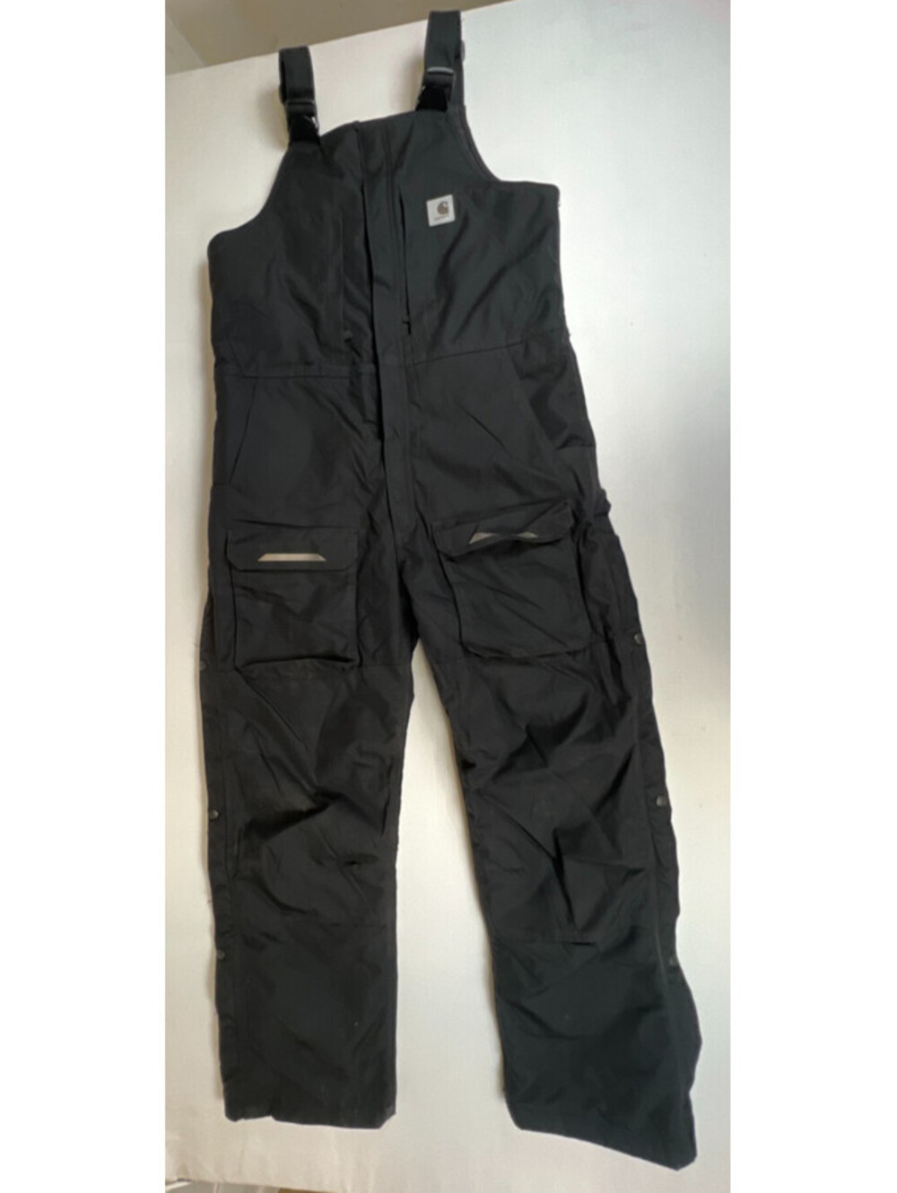 Carhartt Mens M 42x29 Regular Black Insulated Snow Bib Overalls Utility Workwear